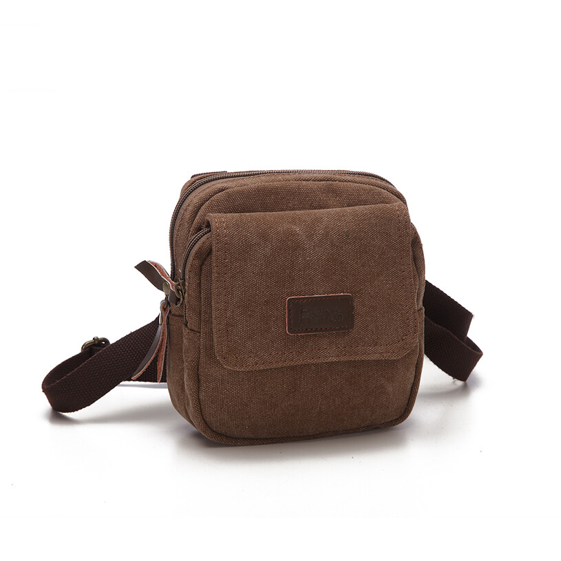 Man Casual Mini Canvas Shoulder Bag Men’s Small Leisure Messager bag