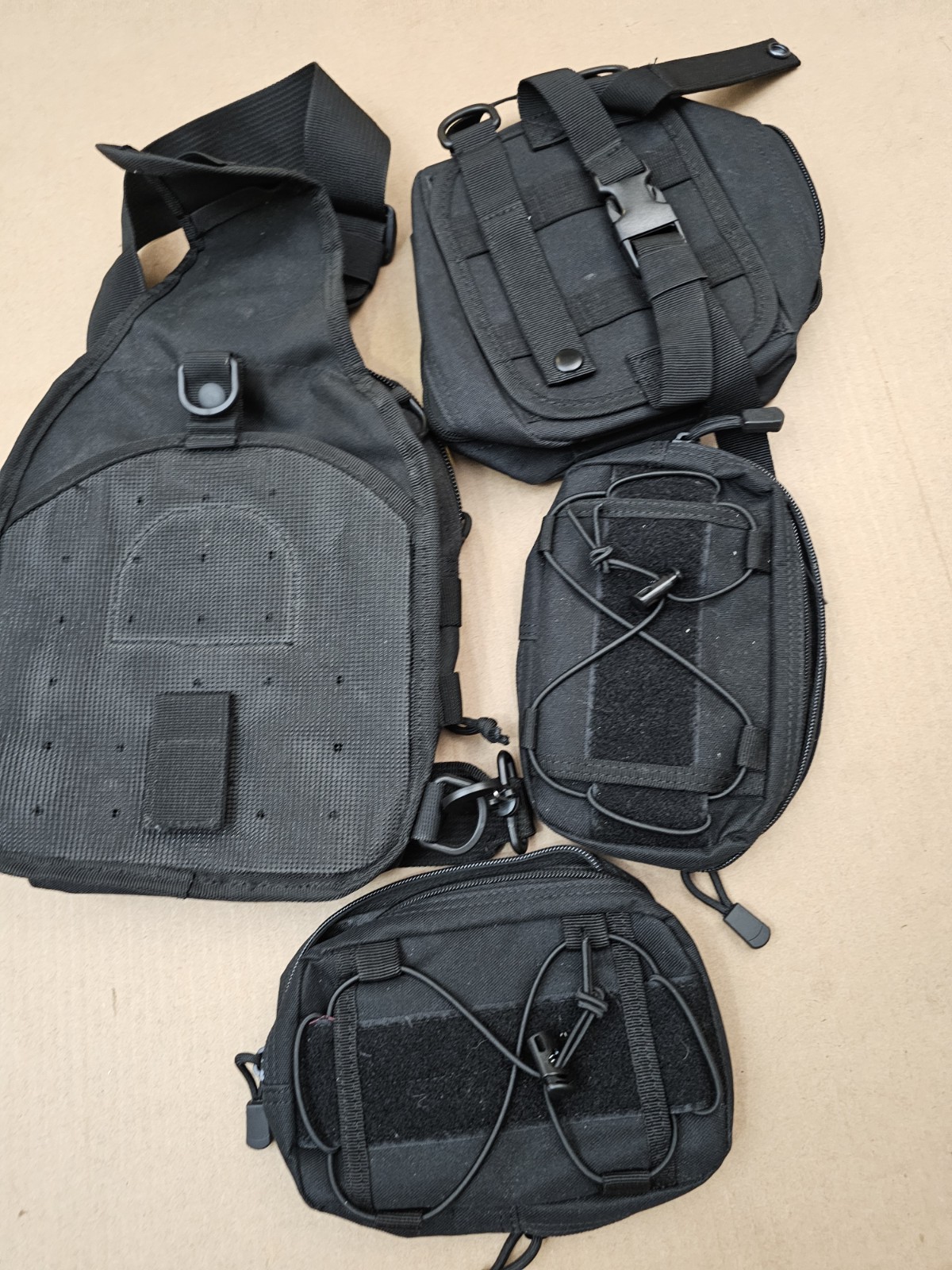 Lot Tactical Sling Bag Black Compact Shoulder Pack MOLLE Messenger Bag