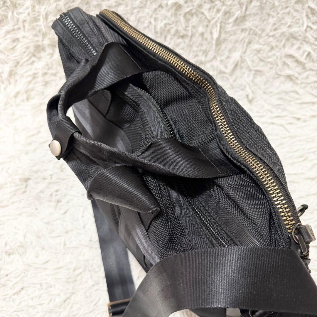 Porter Vintage Heat Black Business Bag 2Way Shoulder Zip Authentic Made in JAPAN