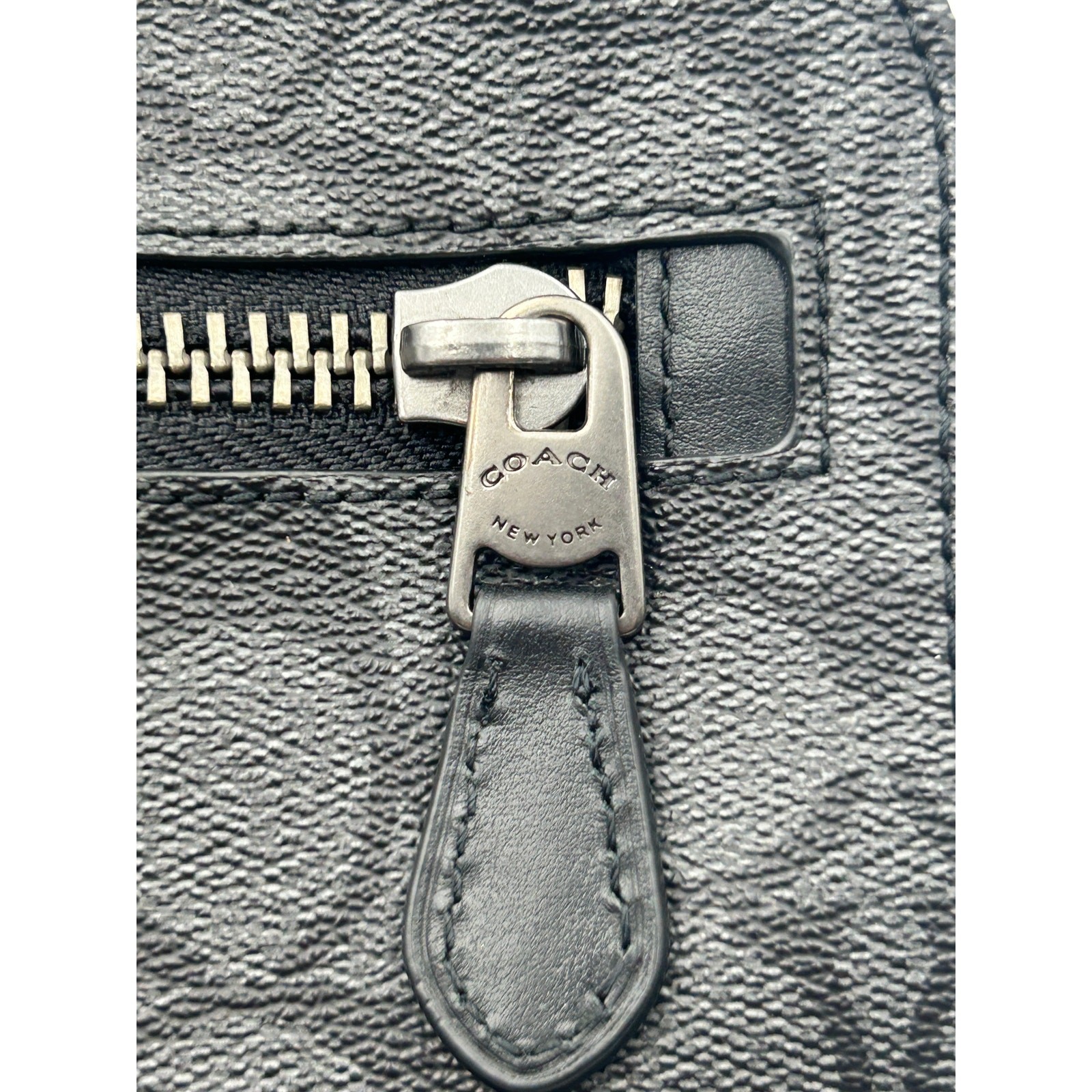 Authentic COACH 91485 West Camera Bag Signature Canvas Charcoal Black Crossbody