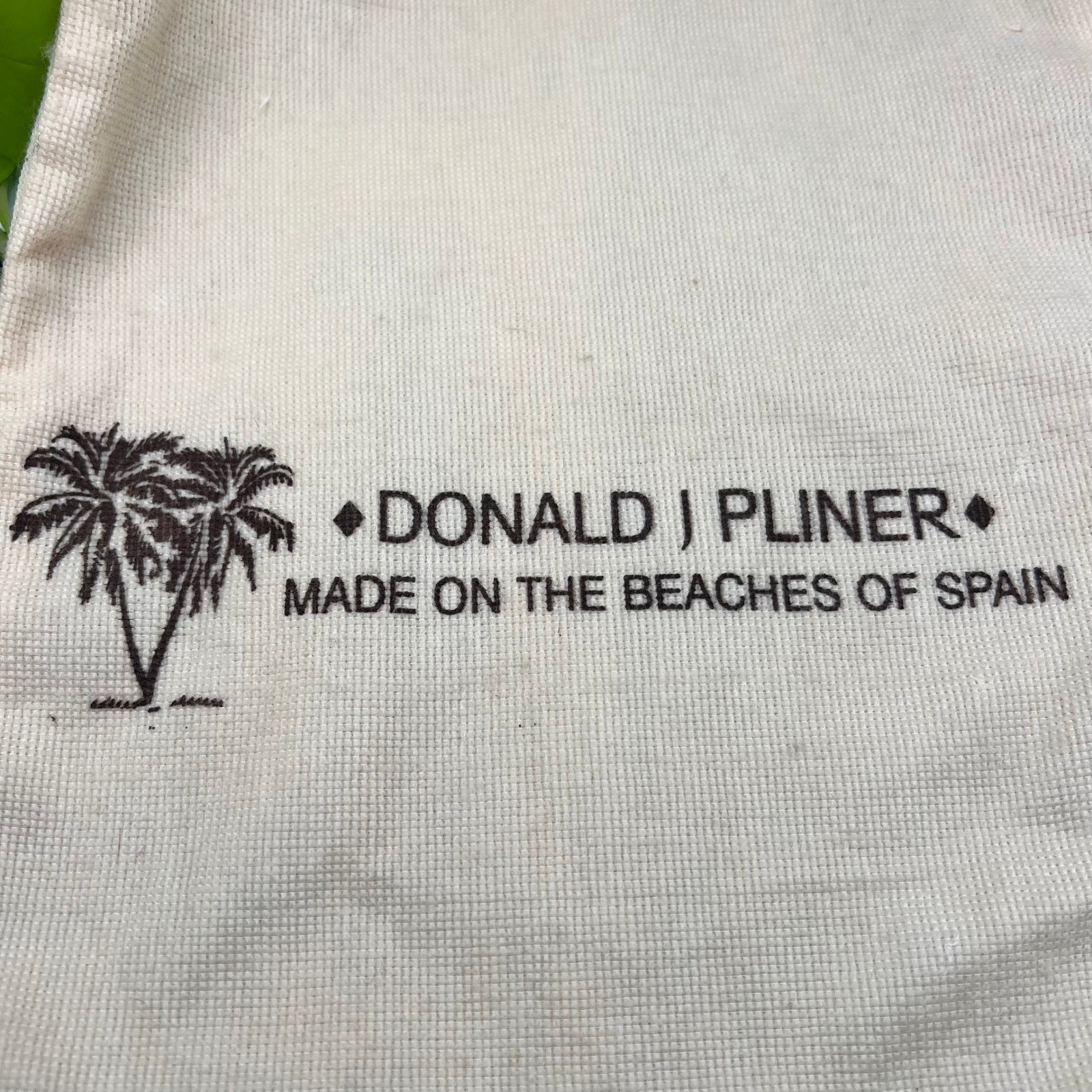 Donald J Pliner Cream Woven Fabric Shoe Dust Bag 10×14 Made on Beaches of Spain