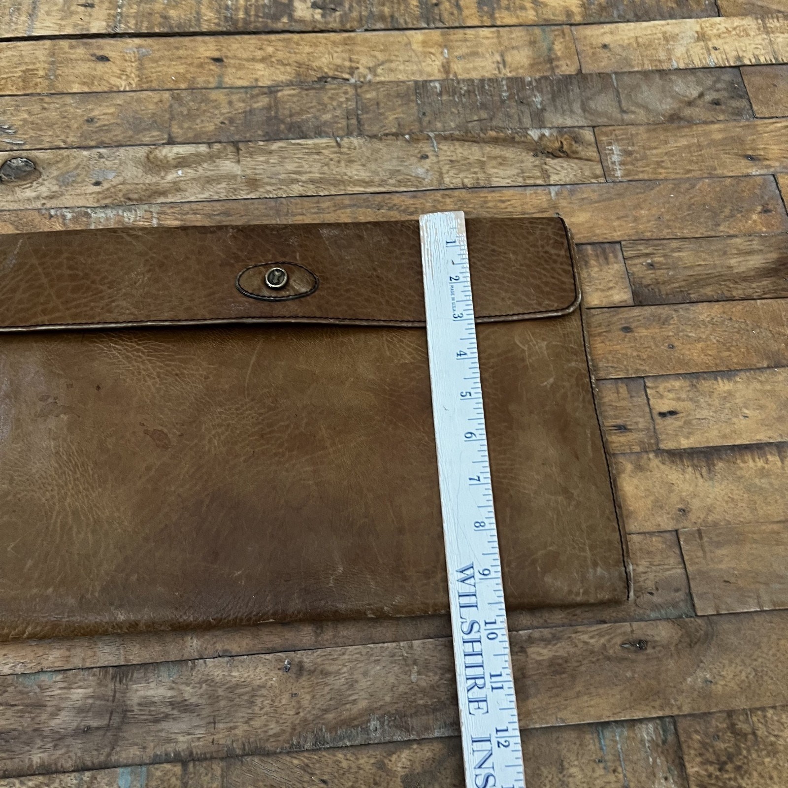 Caracciola Flat Brown Leather Briefcase 14.5″ Made in Germany