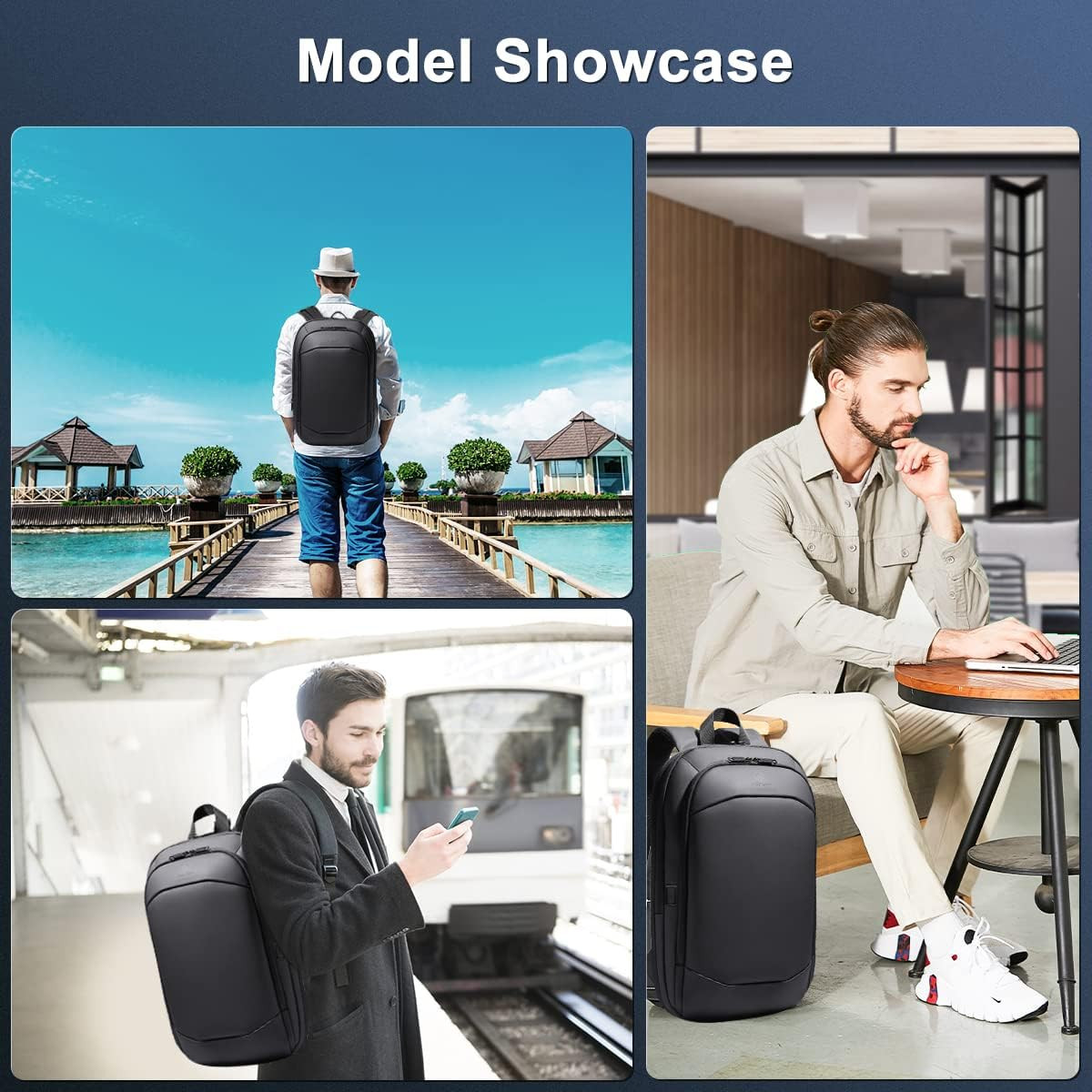 Business Backpack for Men 17 Inch,Slim & Expandable Waterproof Travel Laptop Bac