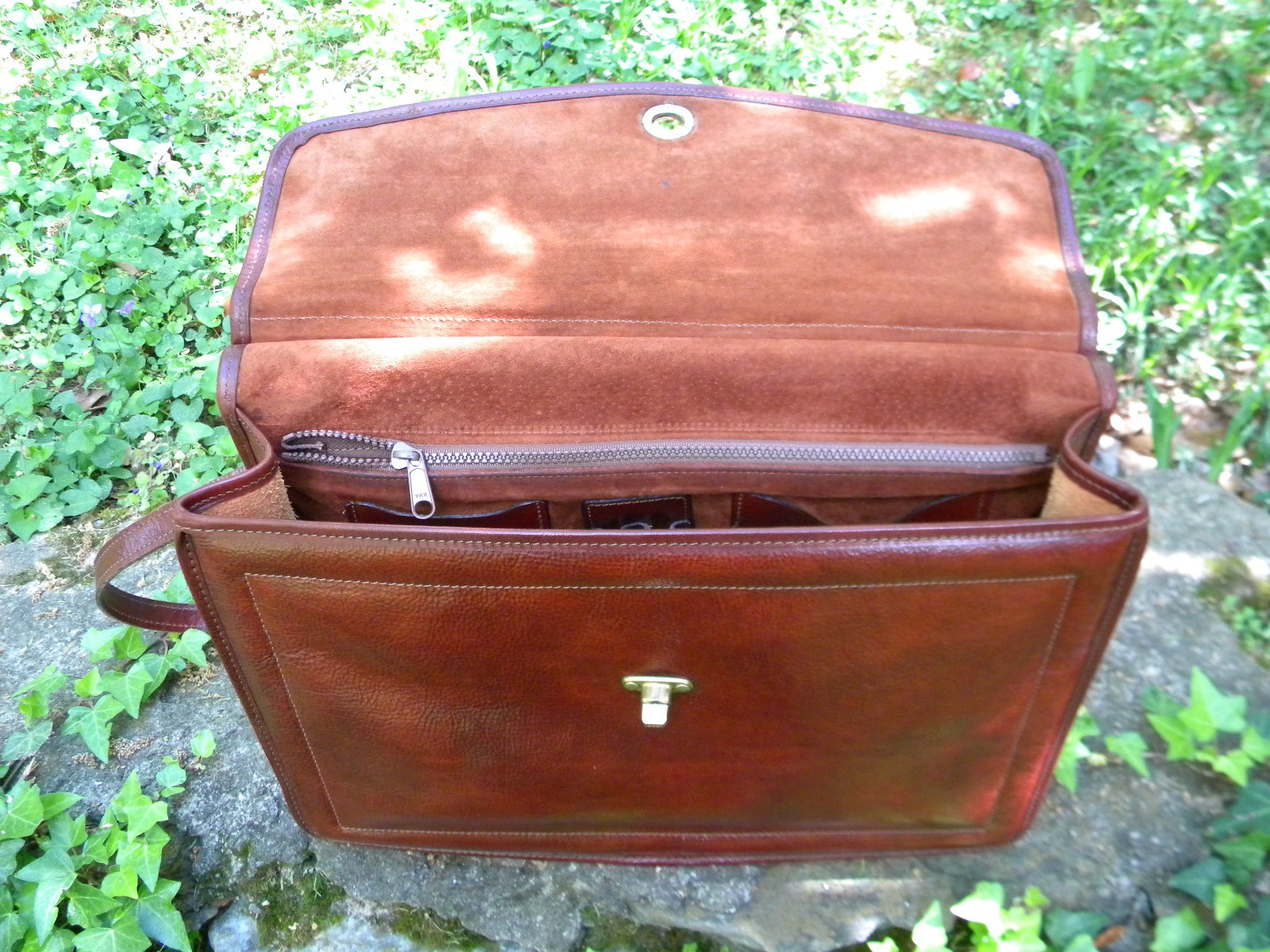 Vintage Jack Georges Leather Cognac Tuscany Executive Briefcase Messanger Bag