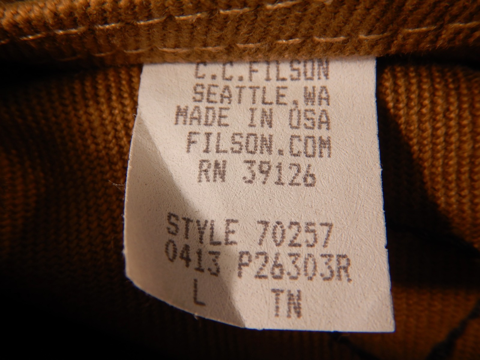 Filson 70257 Tan Rugged Twill Briefcase Computer Bag no strap