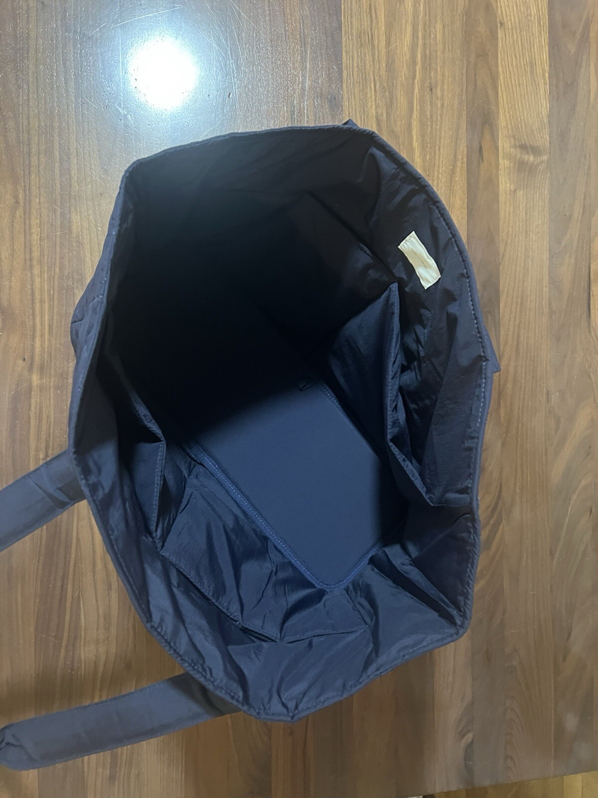 Aime Leon Dore ALD Nylon Scallop Quilted Tote Bag in Navy Metal Logo Travel NYC