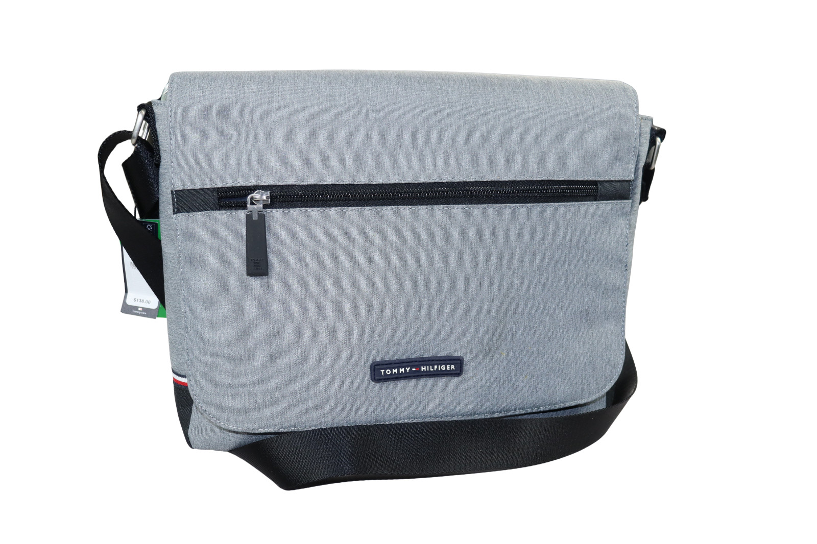 Tommy Hilfiger Melange Multi-Pocket Men’s Messenger Laptop Bag NWT Gray