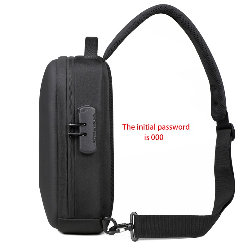Anti-theft Combination Lock Chest Packs With USB Charging Port Fashion Business