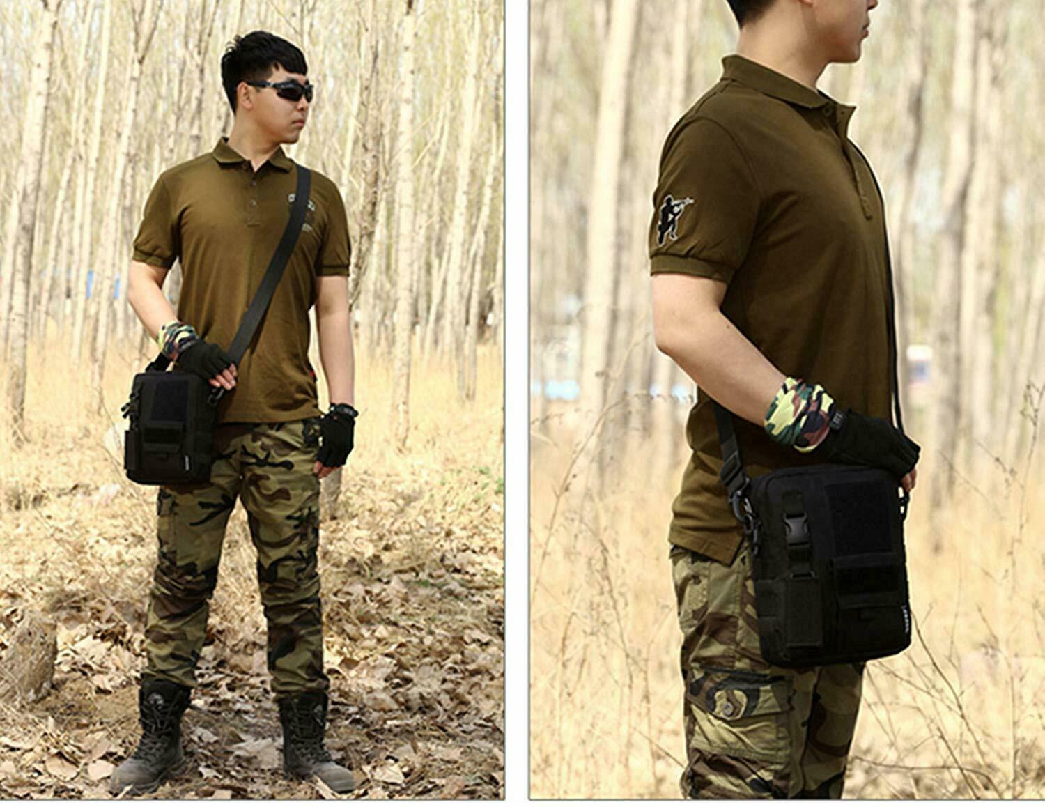 Small EDC Tactical Messenger Bag for Men MOLLE Sling Backpack Sport Daypack Gift