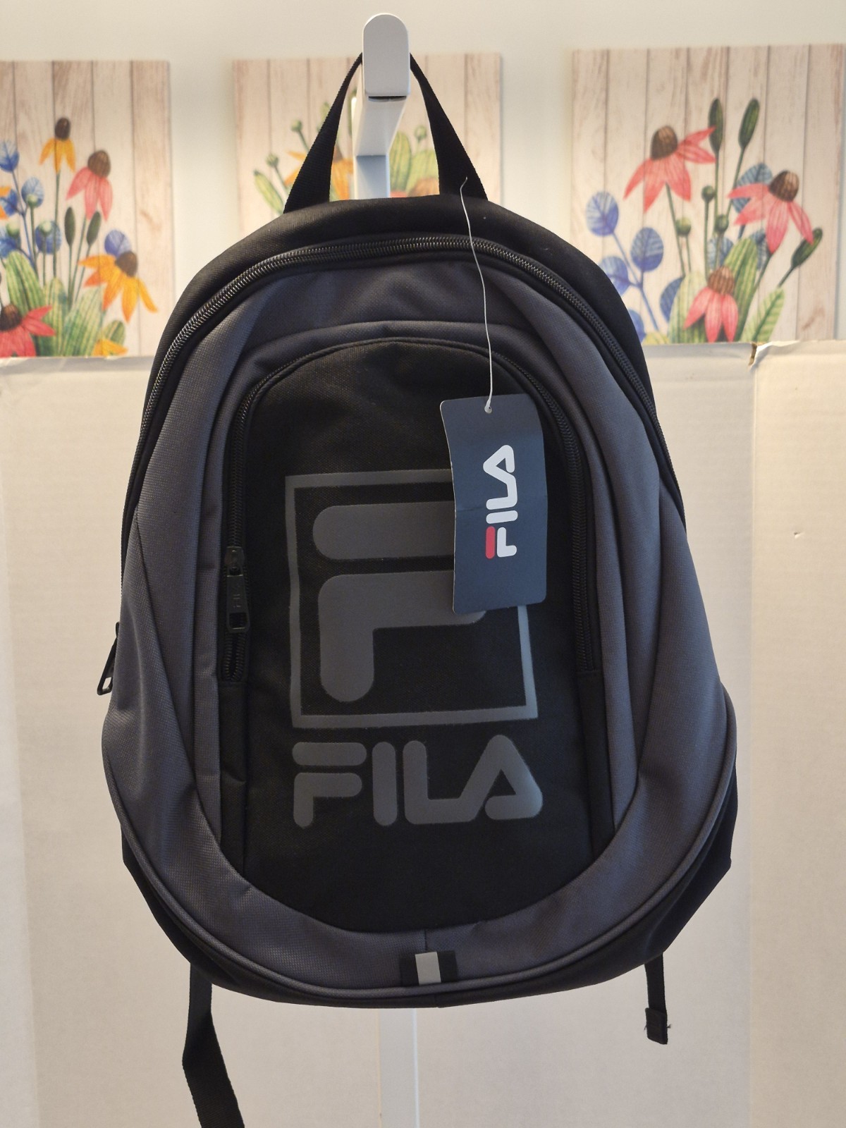 NEW Fila Backpack Mini/Small 1 compartment Black Gray Fila Logo Design Unisex