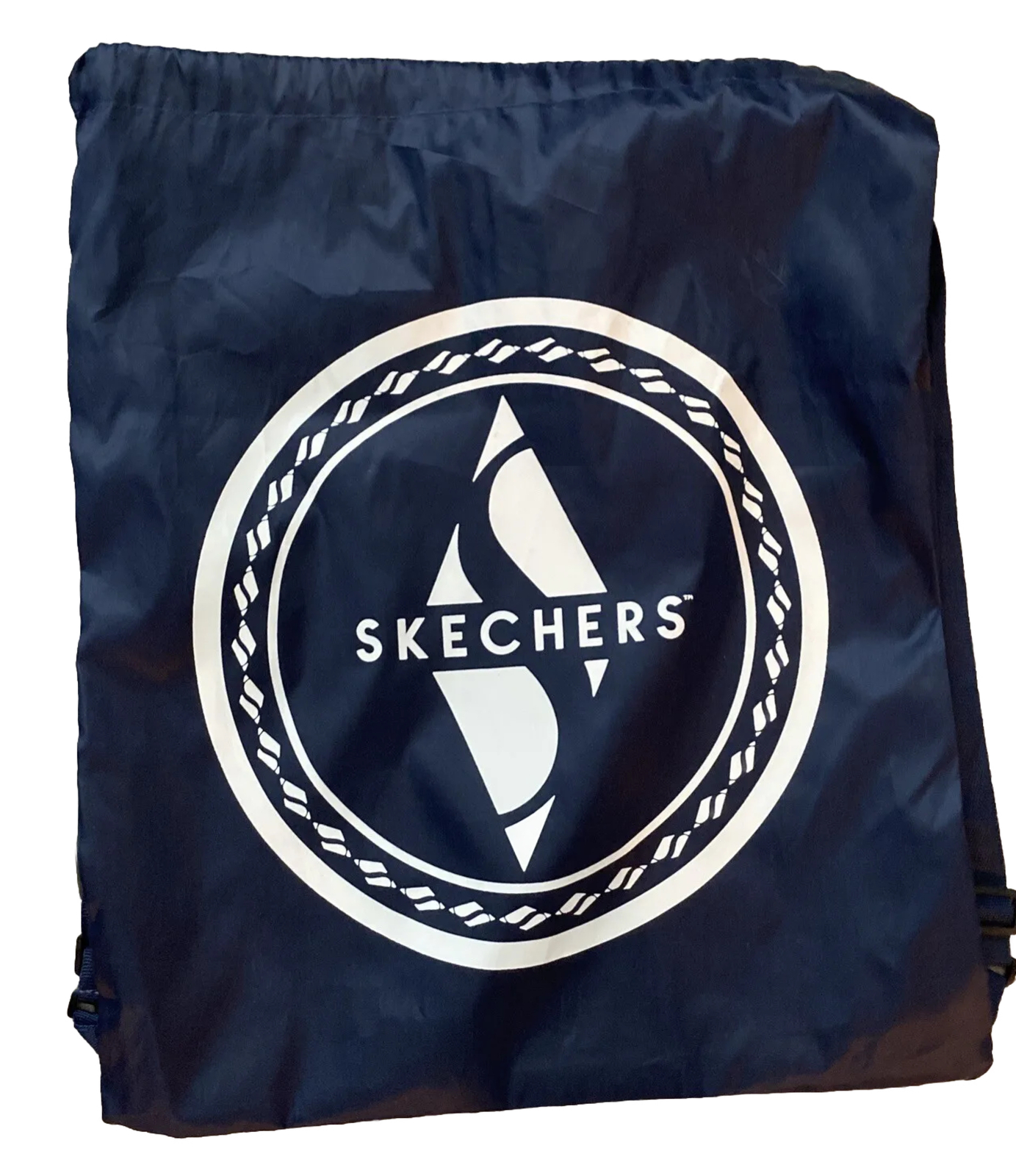 Skechers Nylon Drawstring Bag / Backpack / Gym Bag Tote Sack Navy Blue