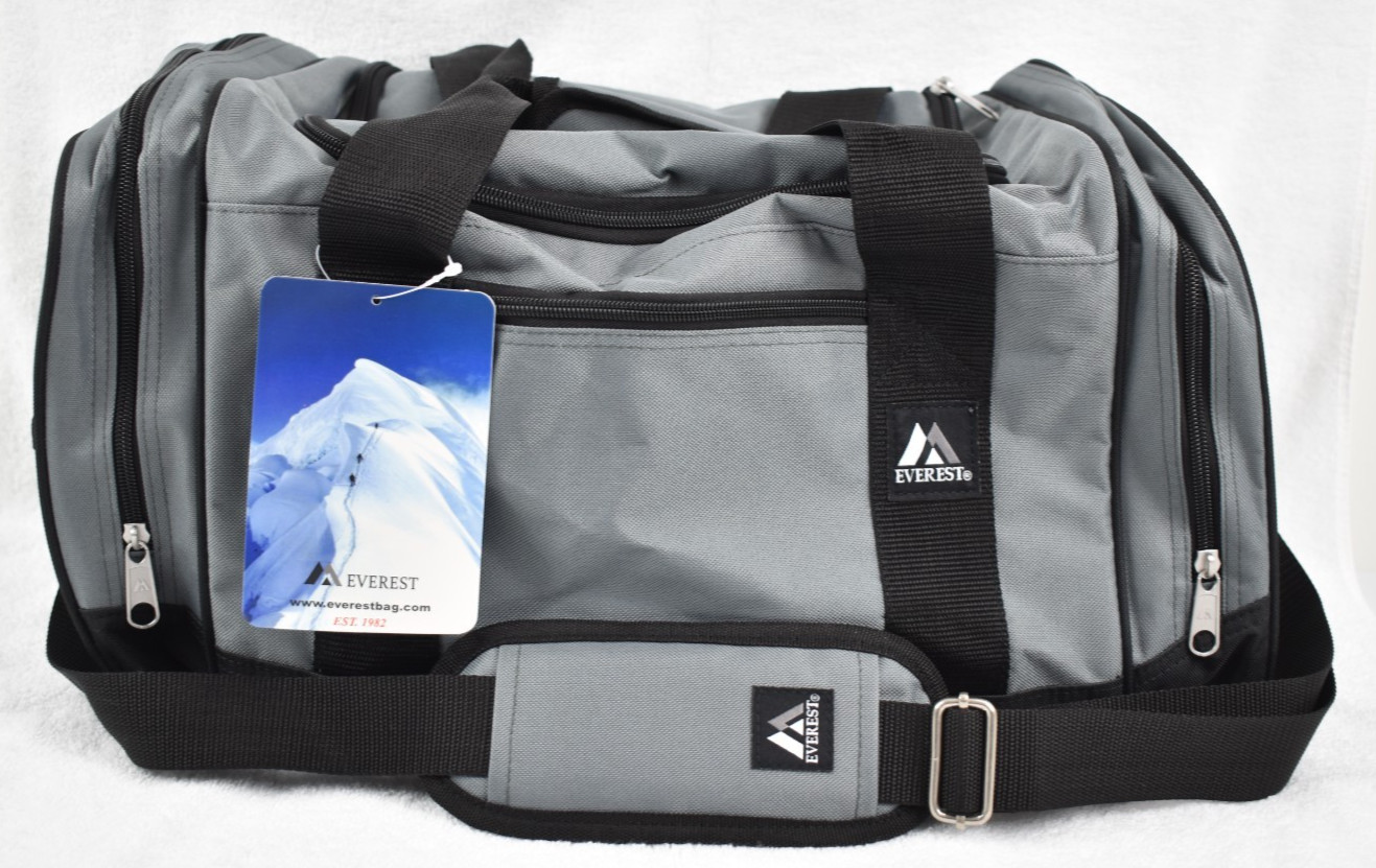 Everest Crossover Duffle Bag w/ Shoulder Strap / Gray/Black / 20″x10″x10″