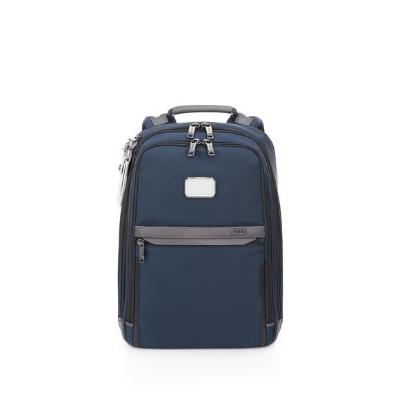 NEW TUMI Alpha 3 Slim Backpack Navy Blue White Business Travel Laptop Bag