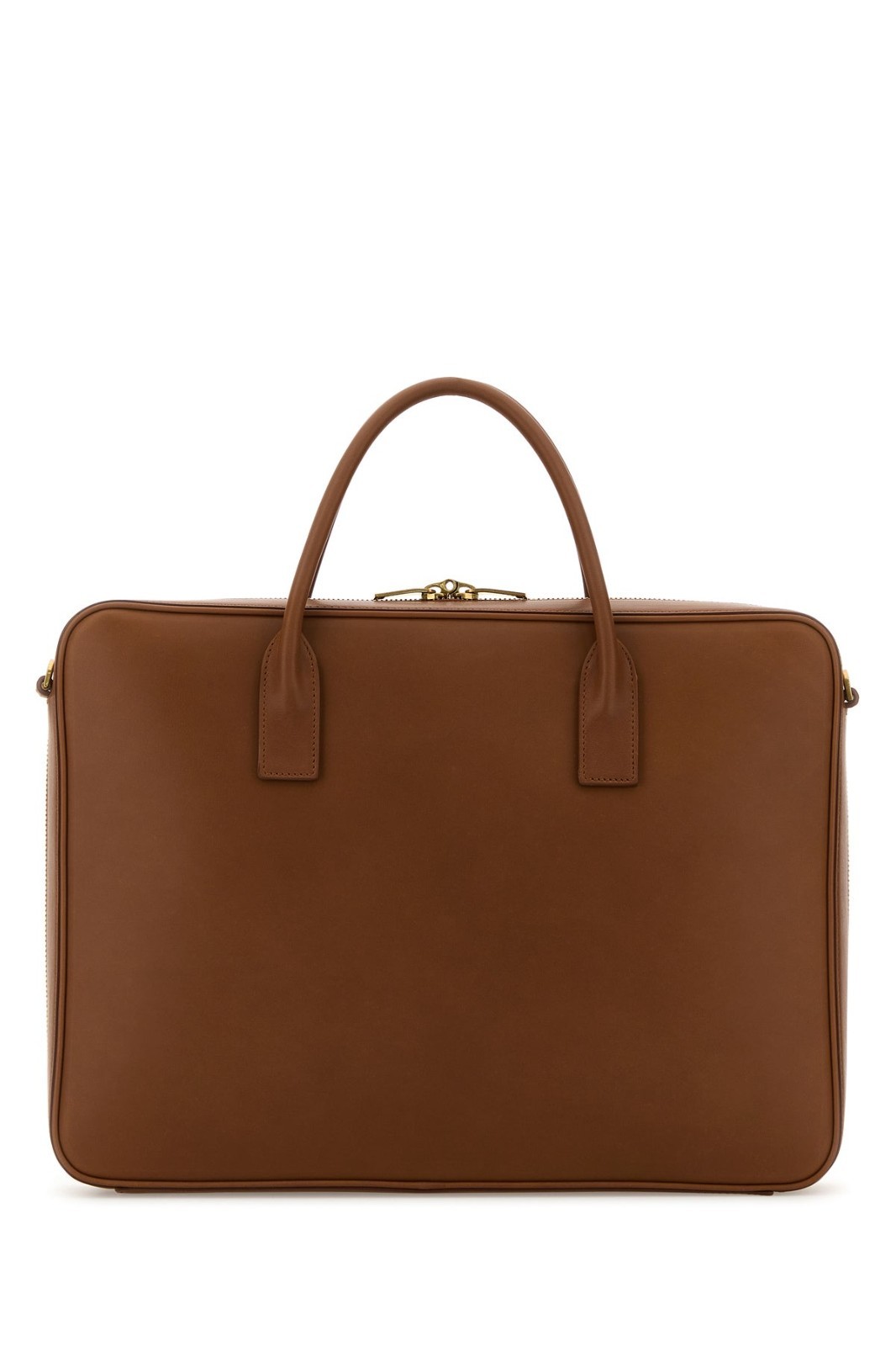 Saint Laurent Caramel Brown Leather Briefcase Bag New & Authentic