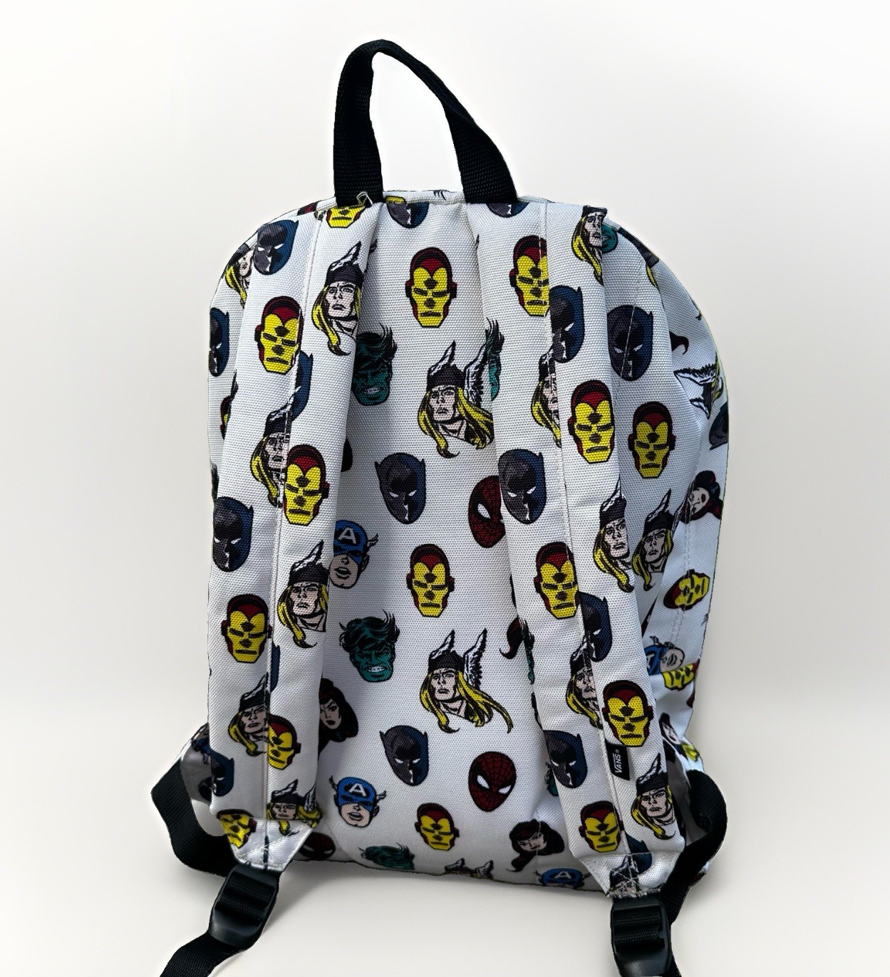 Vans x Marvel Backpack With Superheroes Spiderman Black Panther Hulk Thor – EUC