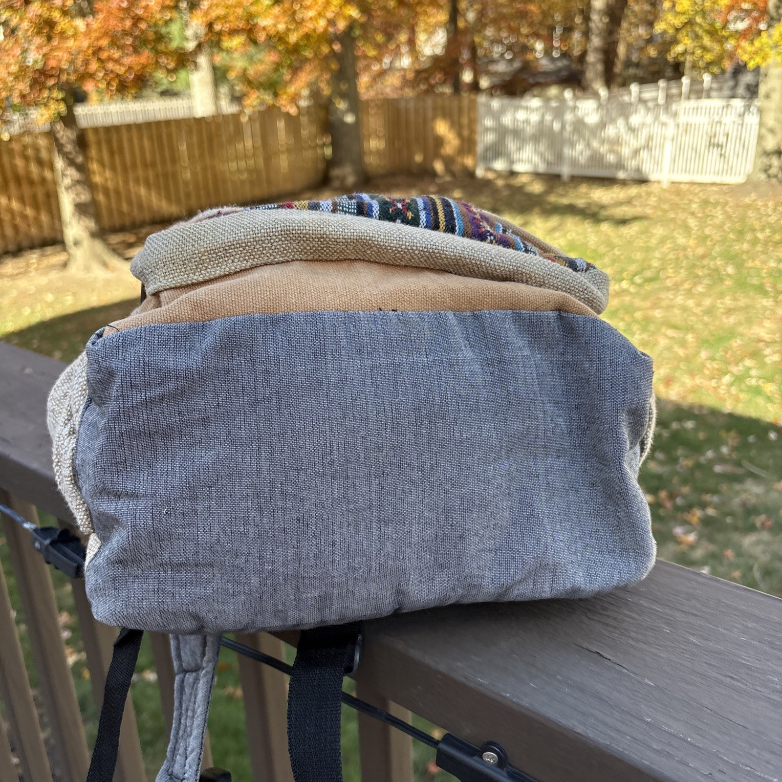 Himalayan Hemp Backpack Travel Handmade Hippie Hemp School Bag Multicoloured