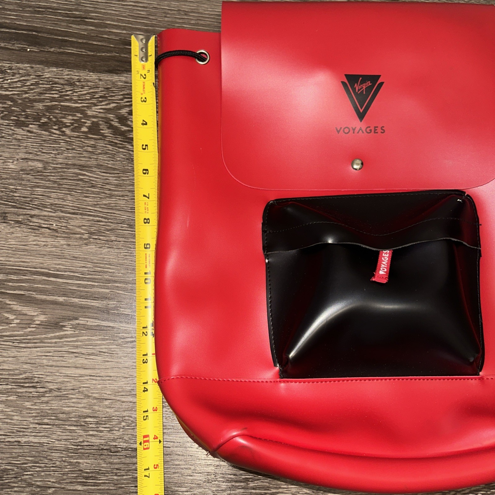 VTG Virgin Voyages Rubber Backpack Leather Look Red Bag Rare High Street Limited