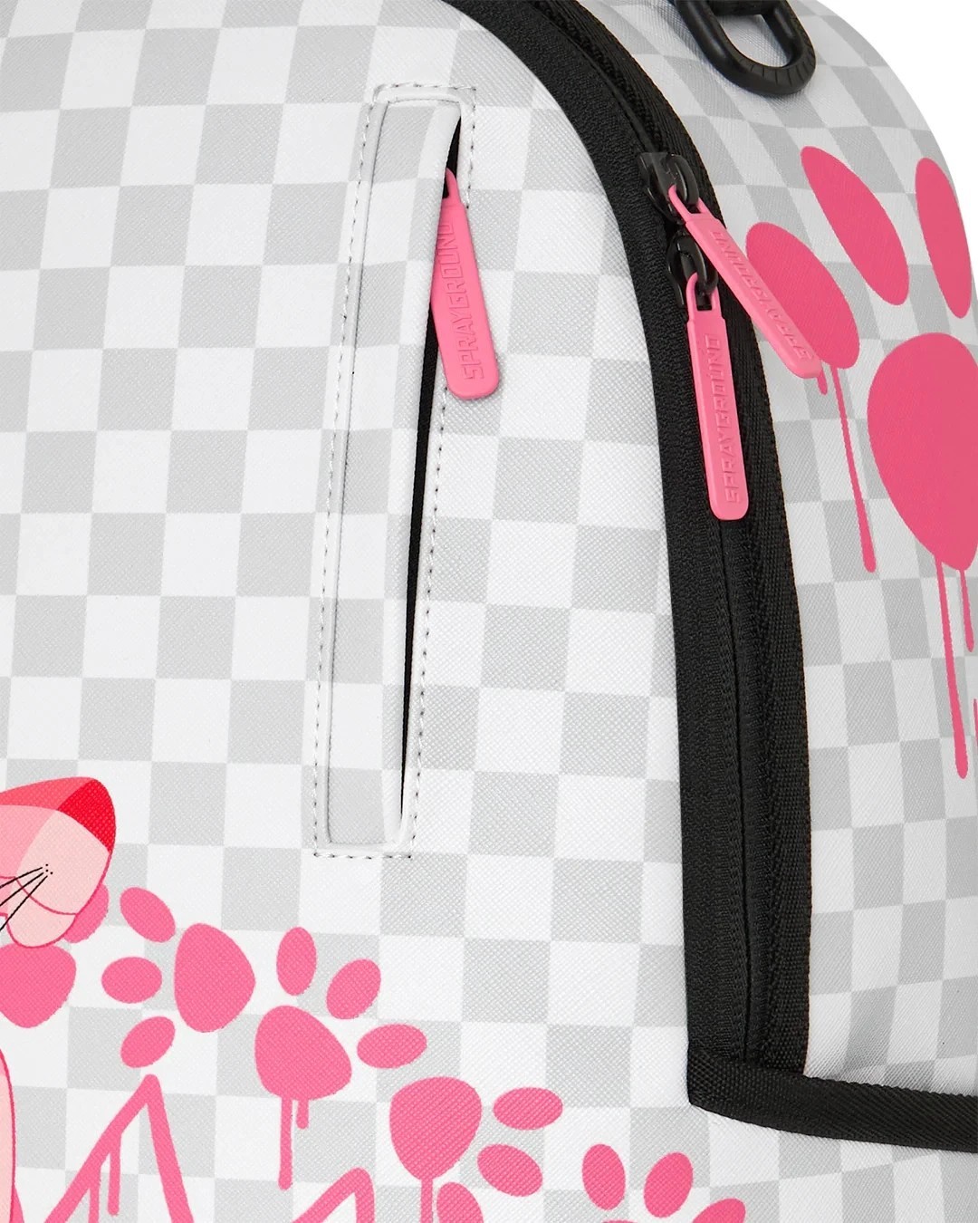 🔥🔥 Sprayground Pink Panther Paw Prints Check Backpack Bookbag School Bag