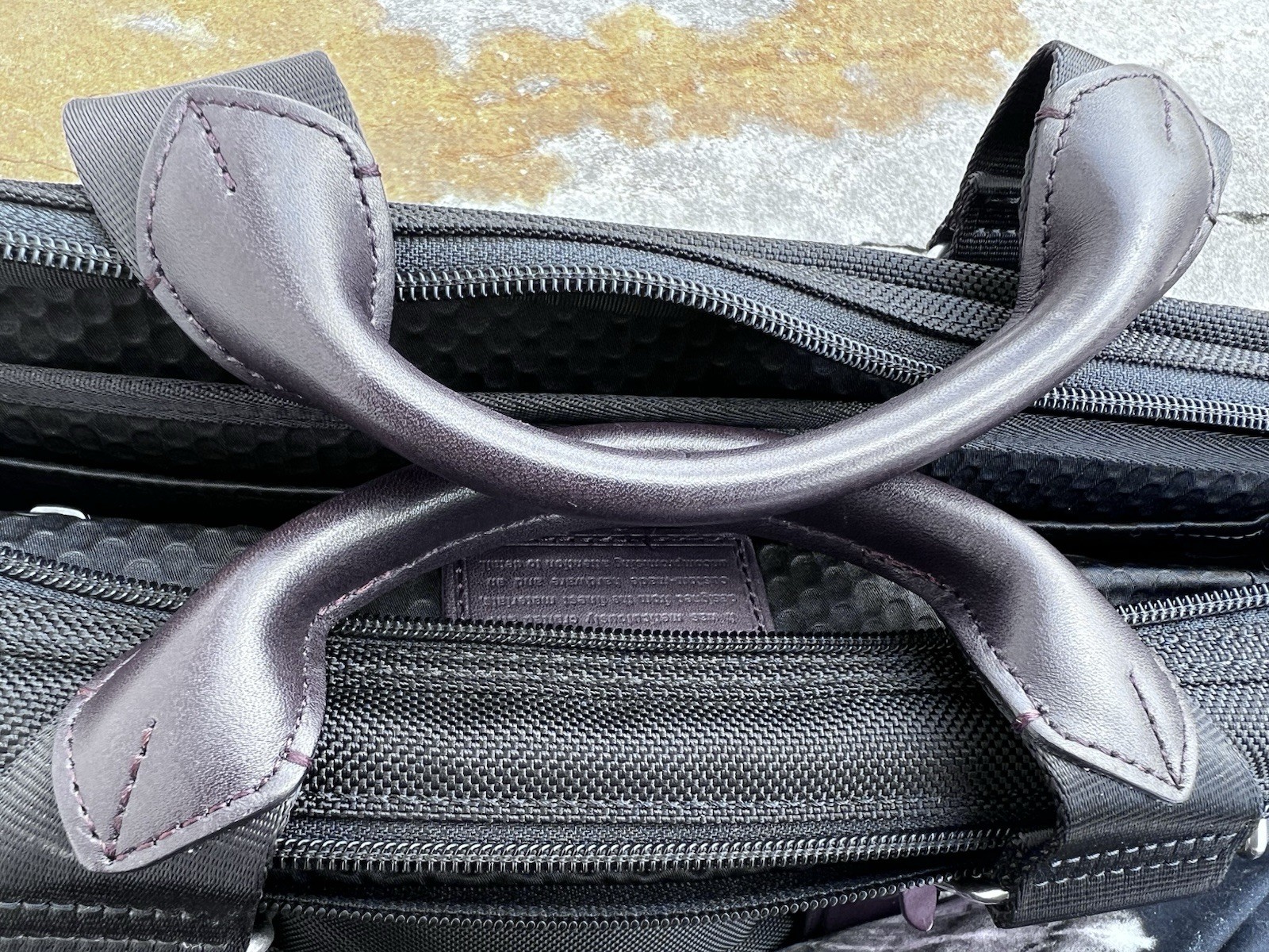 TUMI Black/Brown Nylon and Leather Alpha Bravo Brooks Slim Briefcase