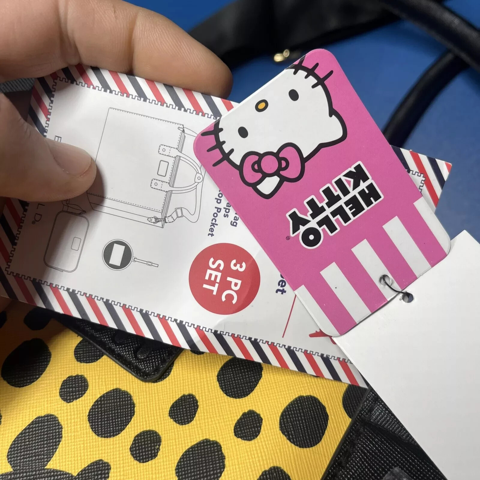 Hello Kitty 3-pc All-Over Print Travel Tote Set NEW with TAGS