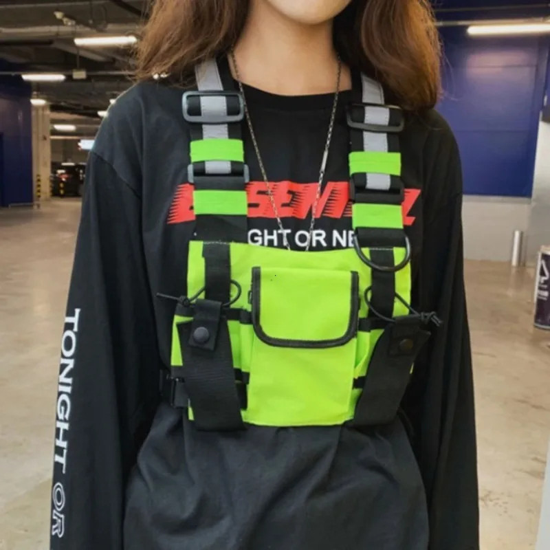 Functional Tactical Chest Bag For Men Fashion Bullet Hip Hop Vest Streetwear Bag