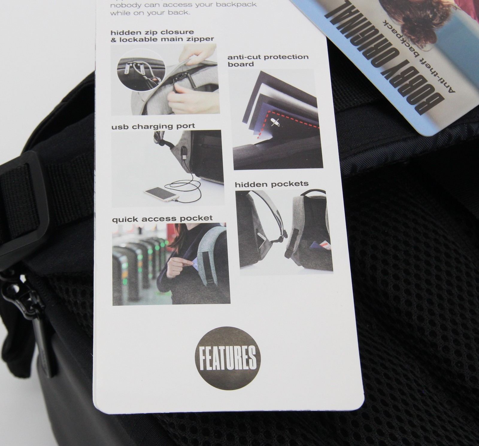 XD Design Bobby Original Anti-Theft Black Laptop Backpack w/Advertisement