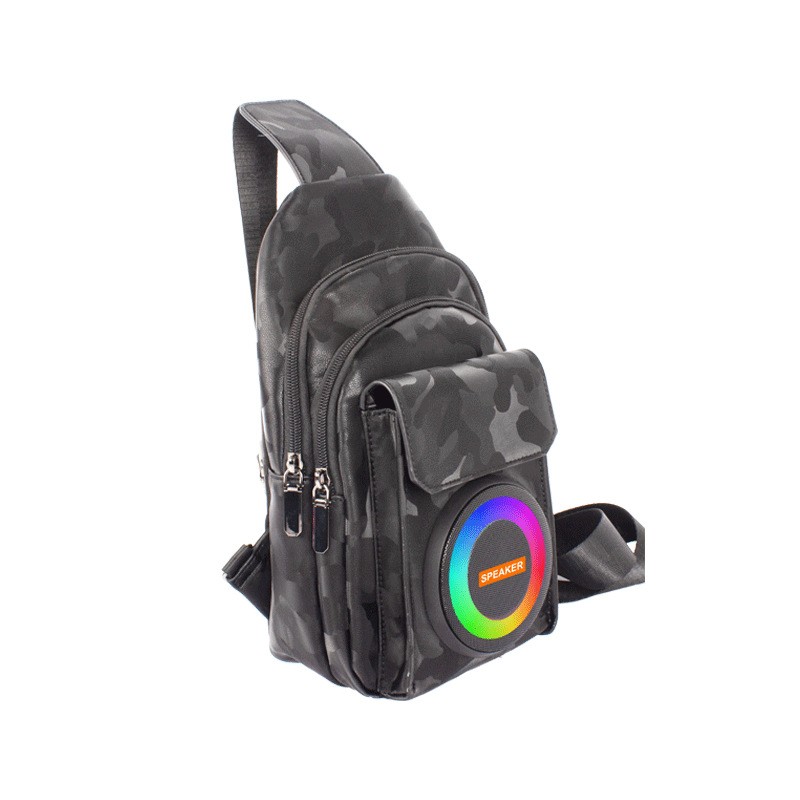 Portable Crossbody Sling Shoulder Bag With Bluetooth Speaker For Hiking Cycling