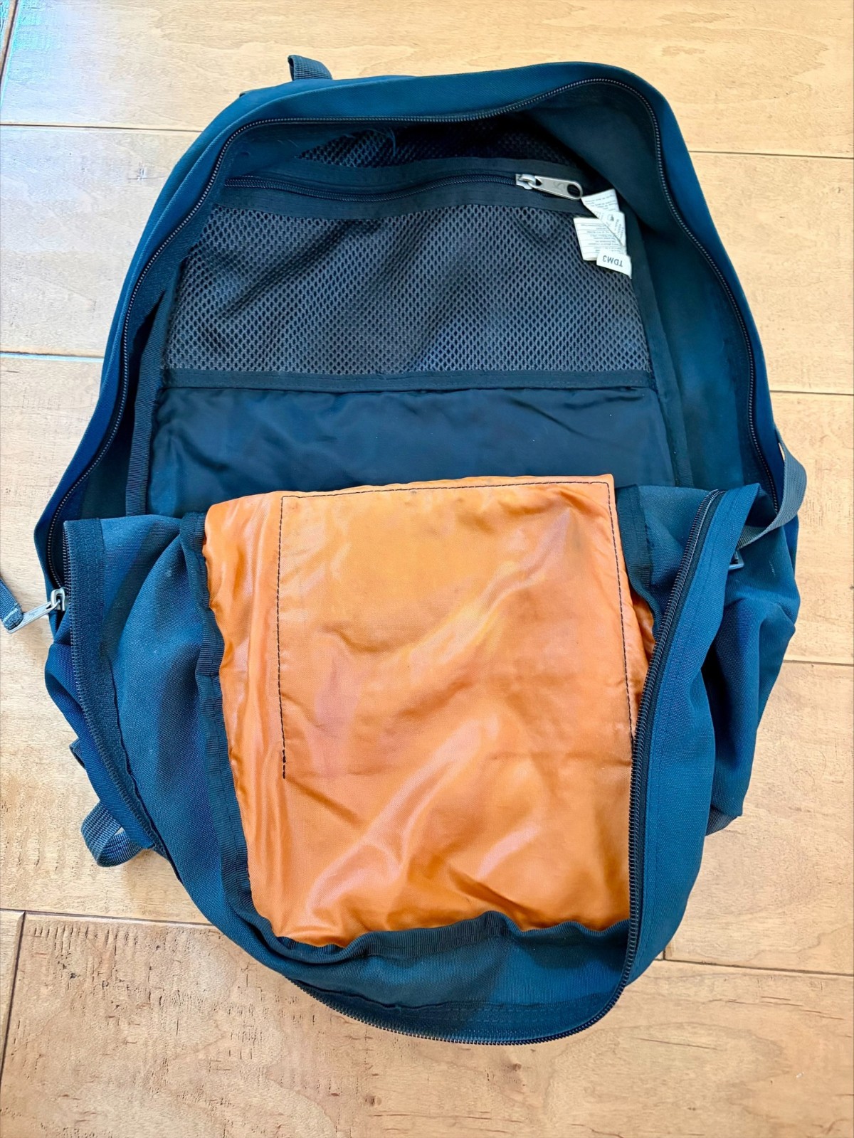 Vintage JANSPORT Backpack Blue School Day Pack PADDED Straps & front elast cord