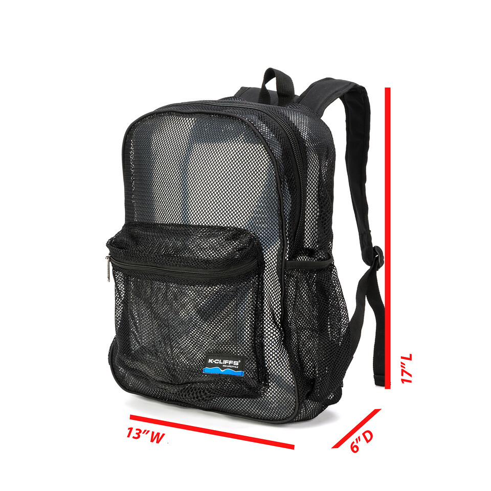 17.5″ 100% Mesh Backpack, Net Gym Bag, Daypack