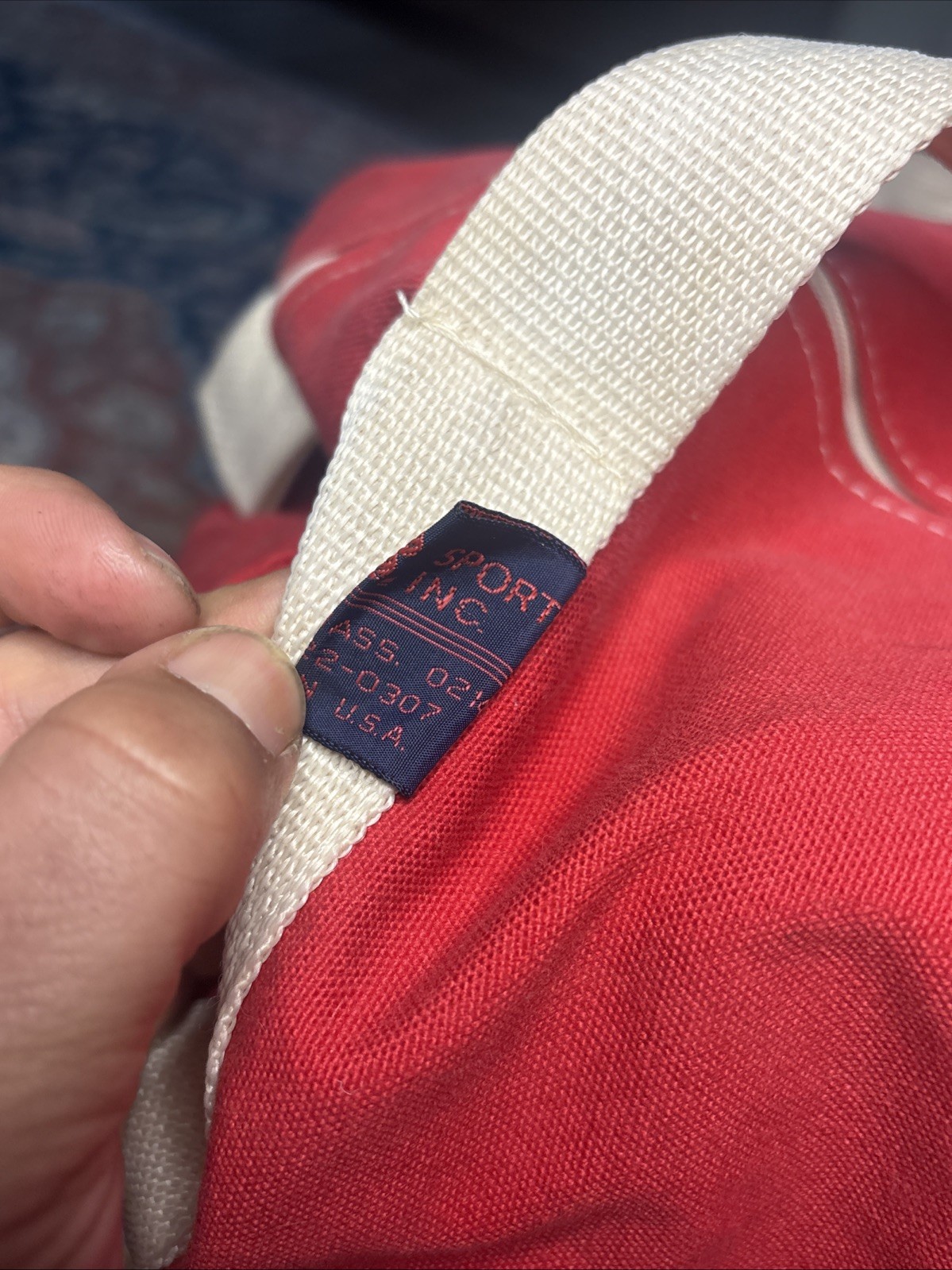 Vtg Wellesley College Massachusetts Duffle Bag Red White Rare CB Sports Inc 80s
