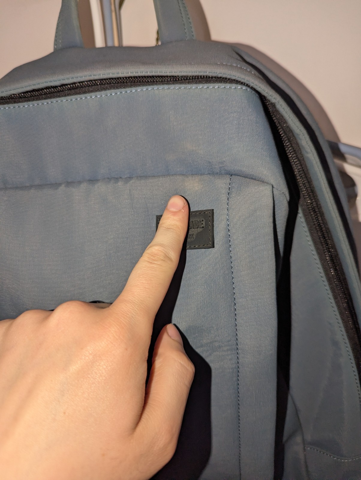 Jack Spade Backpack Nylon Blue Mens Commuter Handle Logo Travel Laptop Tech