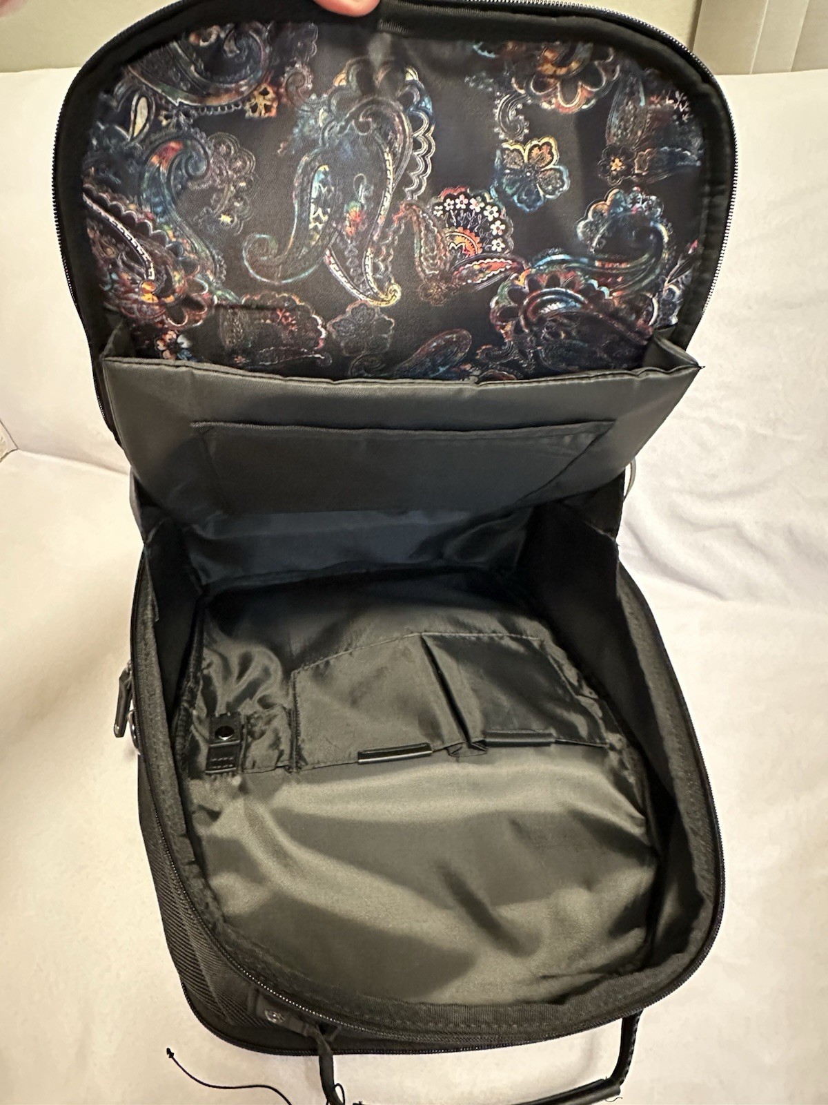 $228 Robert Graham Cache L Series Black Backpack Laptop Travel Bag Carry On