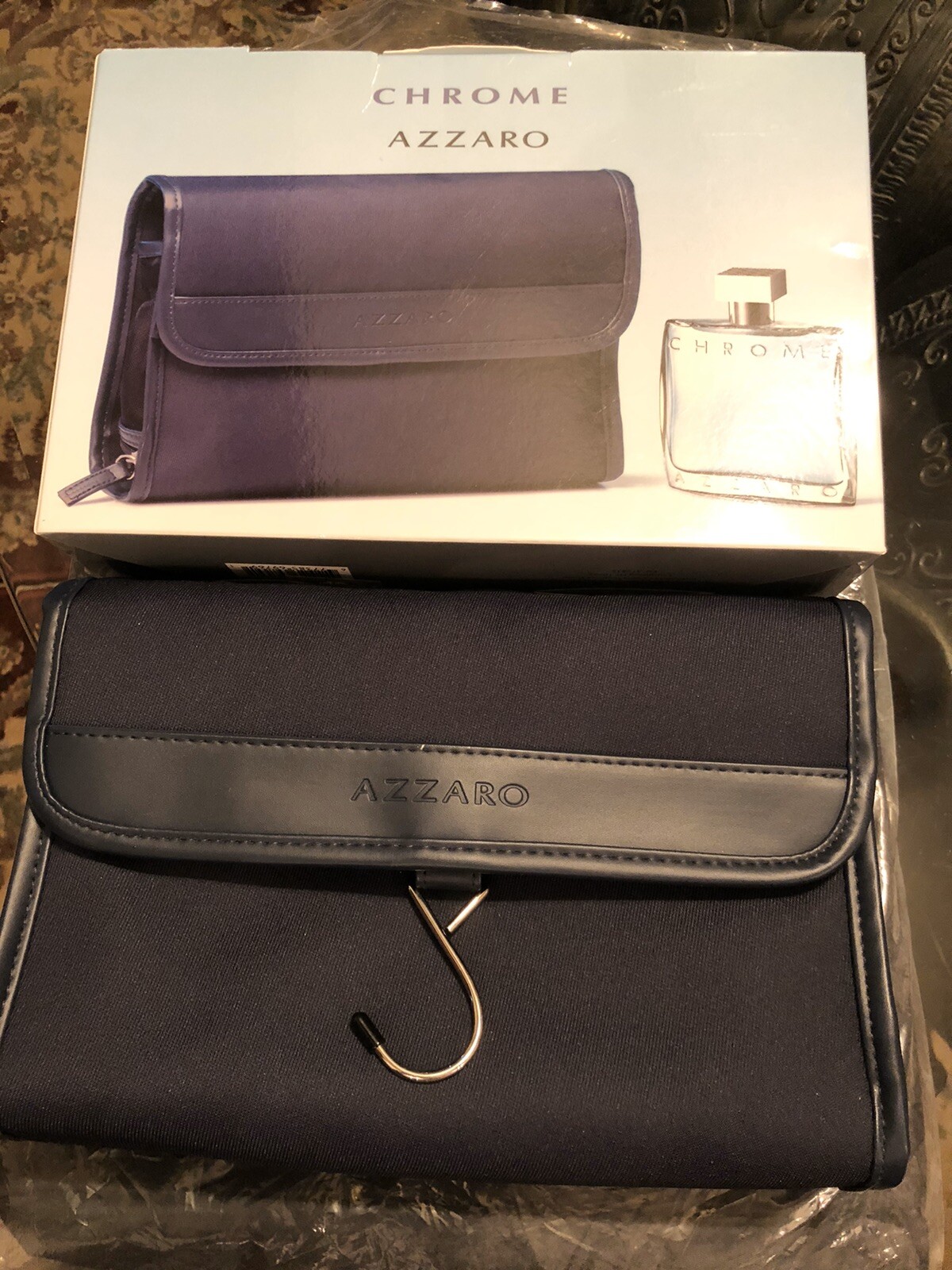 Chrome Azzaro Signature Toiletry Bag Travel Bag Casual Formal Bath Bag Handbag