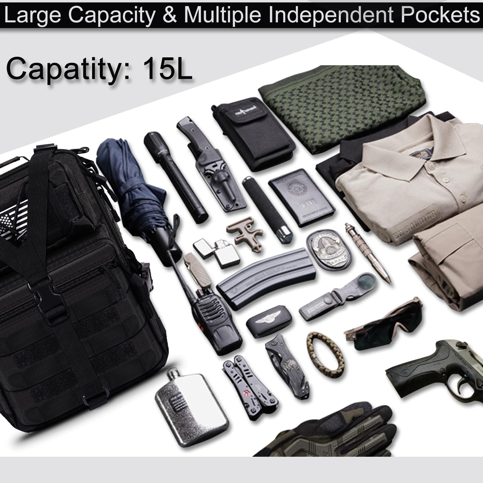Tactical Sling Backpack Military Rover EDC Molle Assault Range Bag
