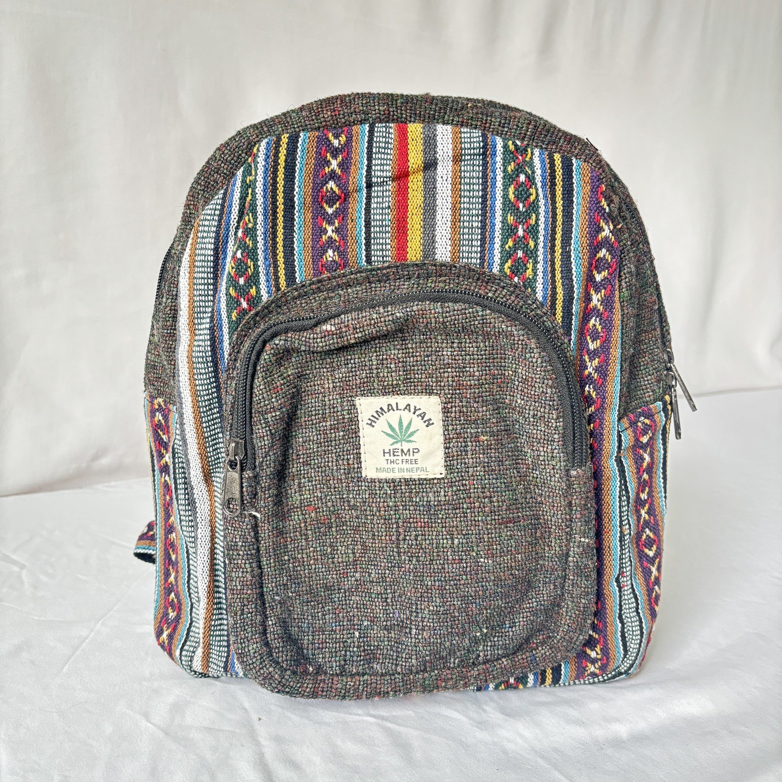 Himalayan Hemp Backpack Boho Festival Travel Handcrafted Nepal