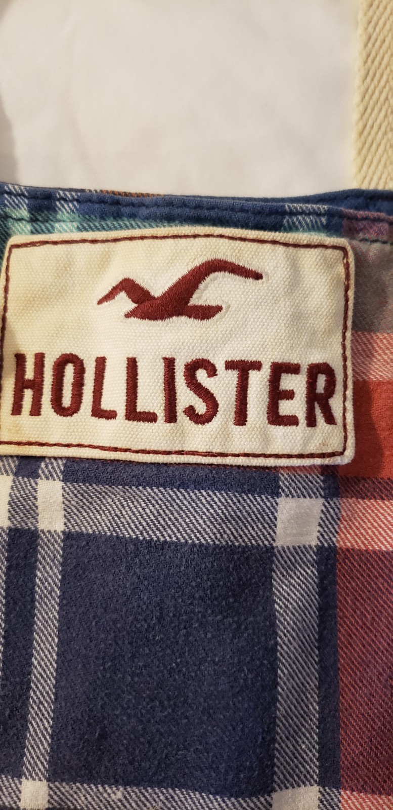 Hollister new Multicolor Plaid Tote Bag Double Handles Casual Travel