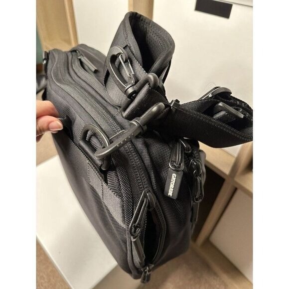 Aer water resistant commuter laptop bag with strap. Black. customized(Gatorade).