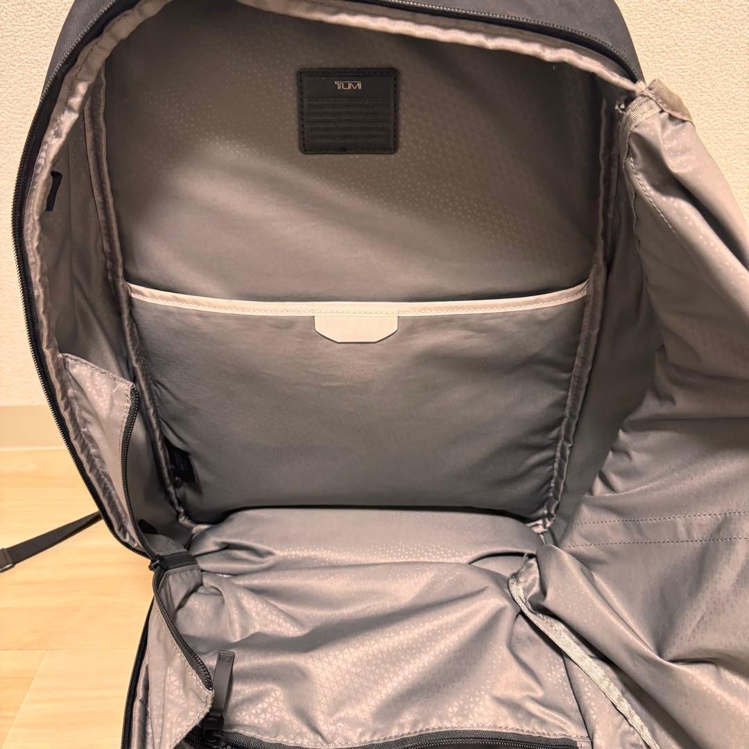 TUMI Backpack Black Ballistic Nylon with Rain Cover Large Capacity