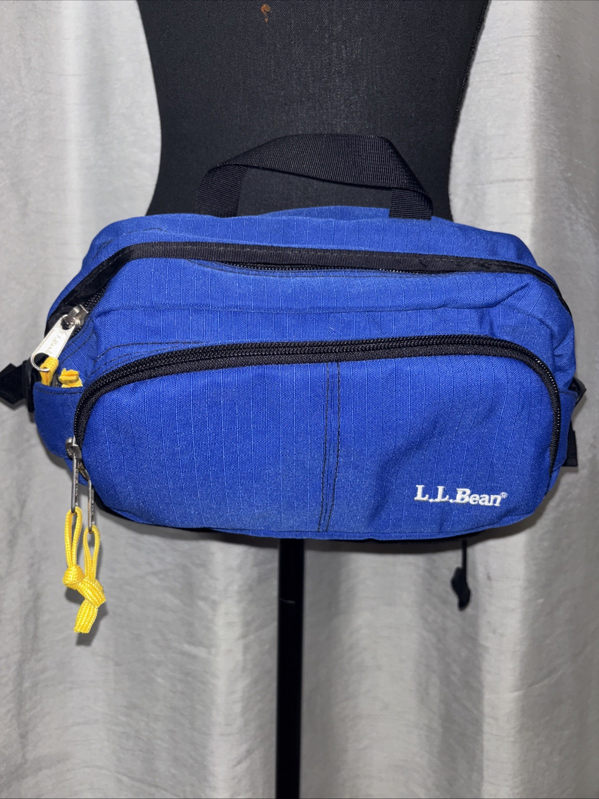 L.L BEAN Men VTG Gorp Heritage Core Canvas Navy Blue Belt Fanny Pack Style OCG53