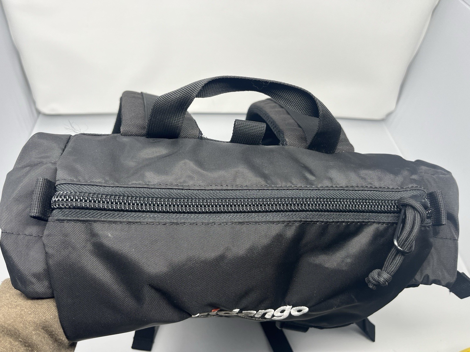 Topo Designs Rover Pack Backpack Black Hiking Kidango Logo Laptop Tote Rucking