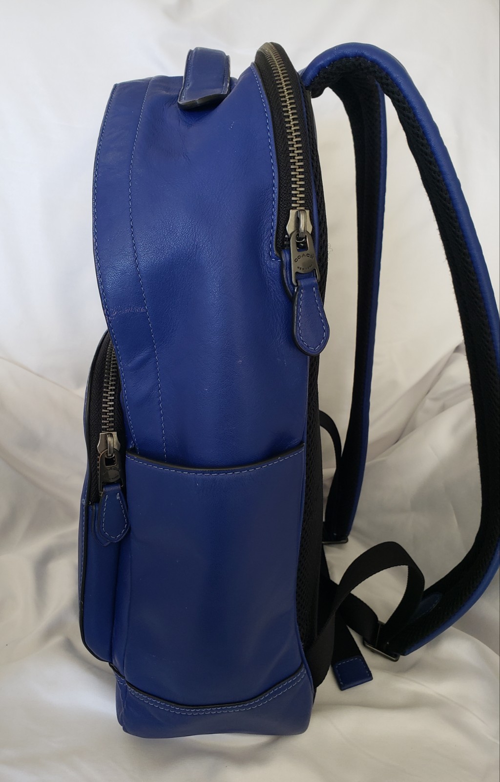 Coach C2934 Graham Leather Backpack RARE Electric Blue Gunmetal Hardware