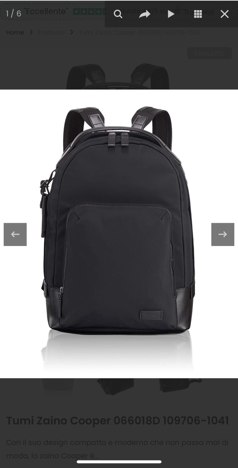 Tumi Zaino Cooper Backpack Black