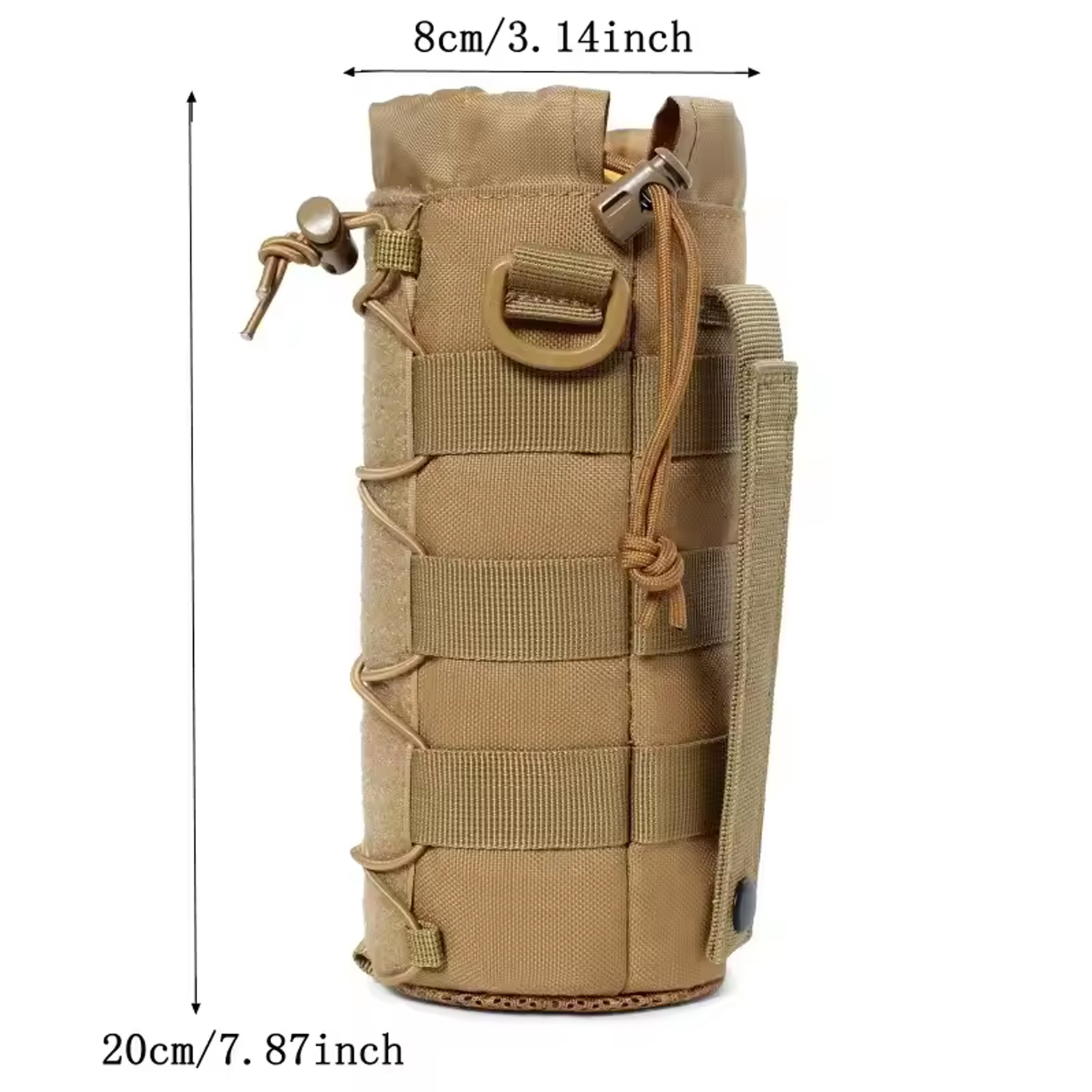 Tactical Molle Water Bottle Pouch Holder Outdoor Men’s Kettle Carrier with Strap