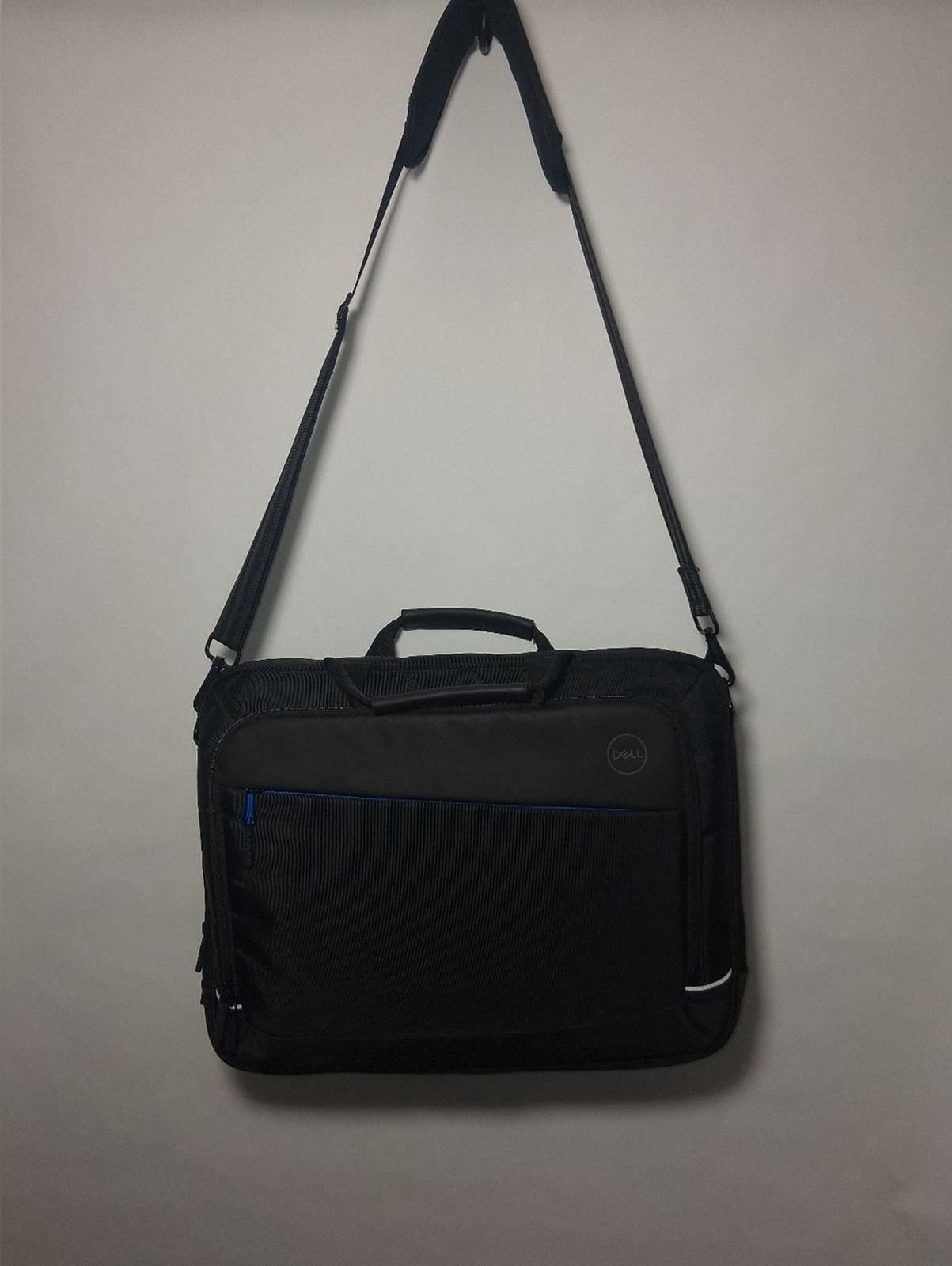 Dell Black Laptop Messenger Bag with Blue Accent