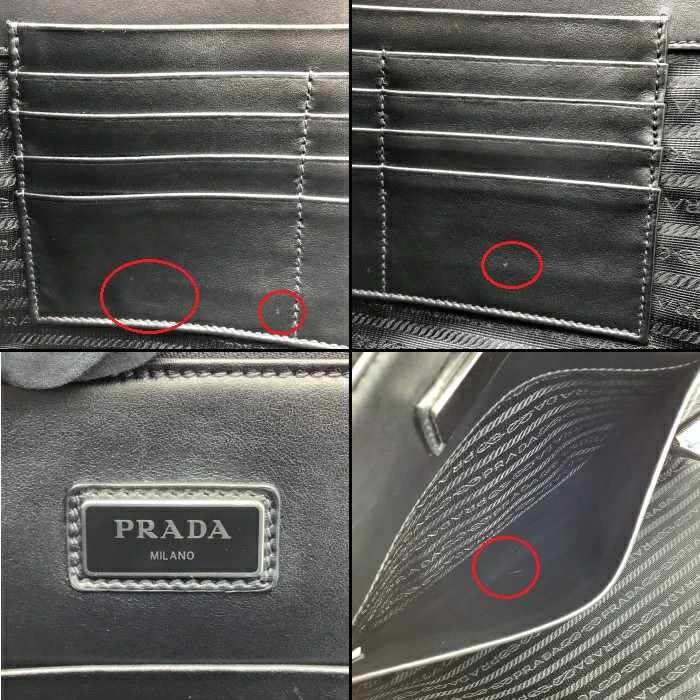 PRADA 2Vn003 Clutch Bag Document Case Saffiano Travel Mini Black