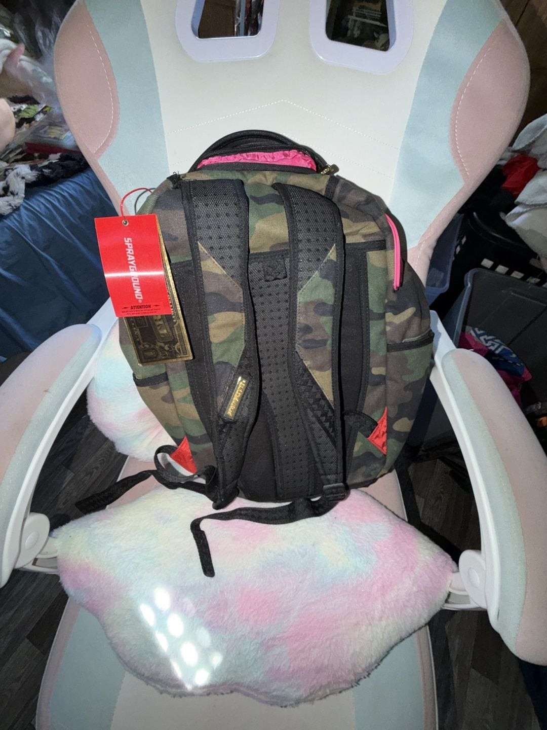 Sprayground Operation Sketch DLX Backpack Pink Stencil Shark Camo