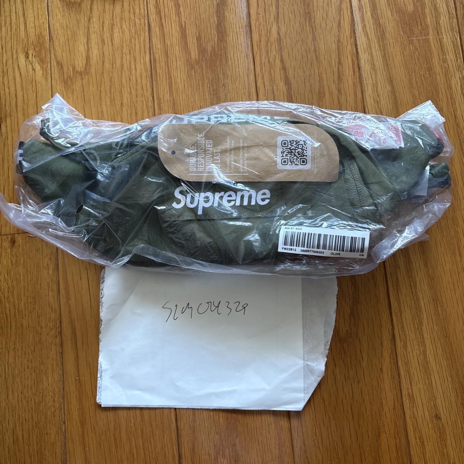 New FW22 Supreme Box Logo Small Waist Bag Olive Green Army In Hand Ships Now