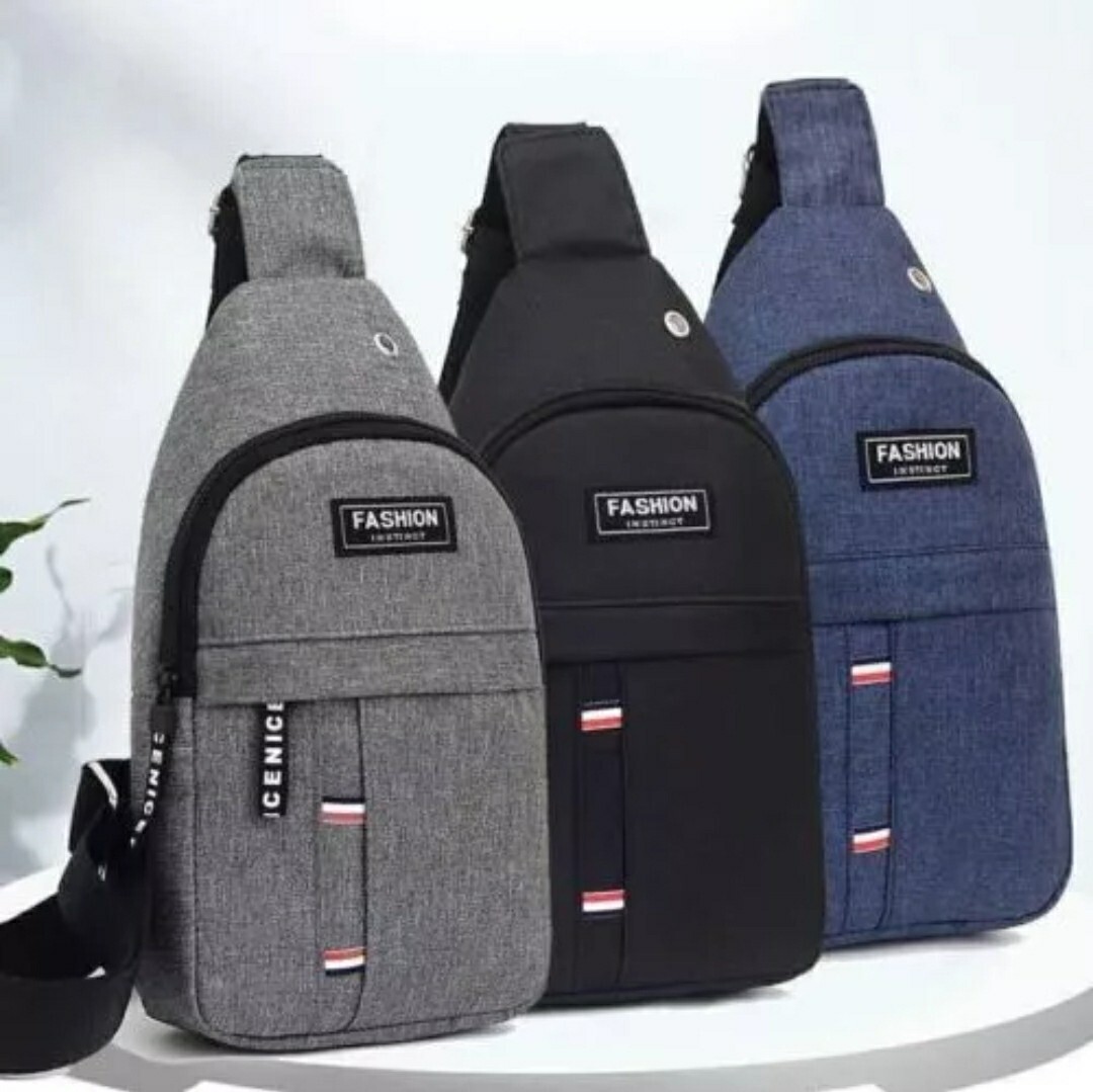 Men’s Crossbody Chest Bag Oxford Cloth Fashionable Multi-Pu Blue Black Grey
