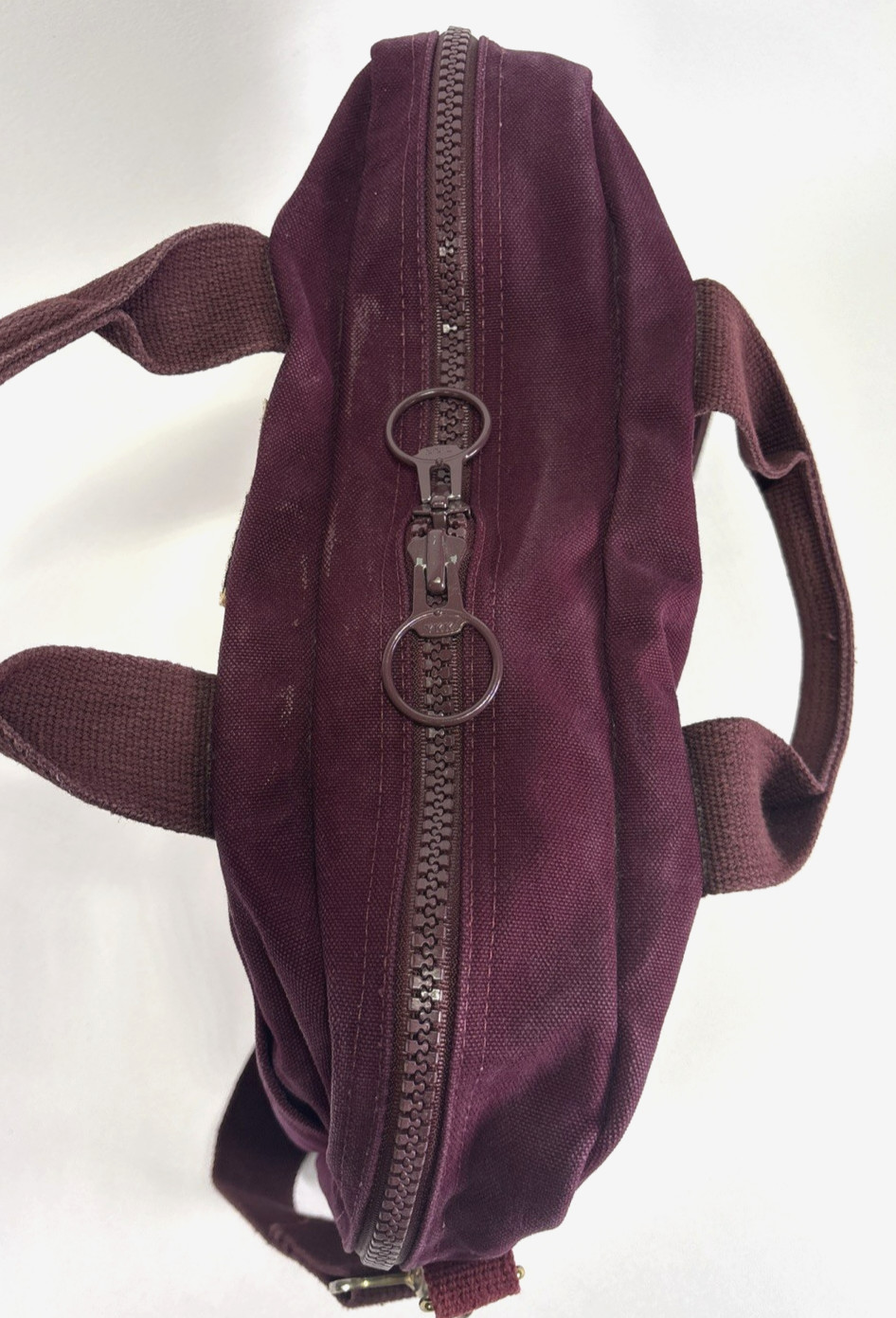 Vtg Lands’ End Square Rigger Canvas Briefcase Maroon W/ STRAP Made in USA Bag