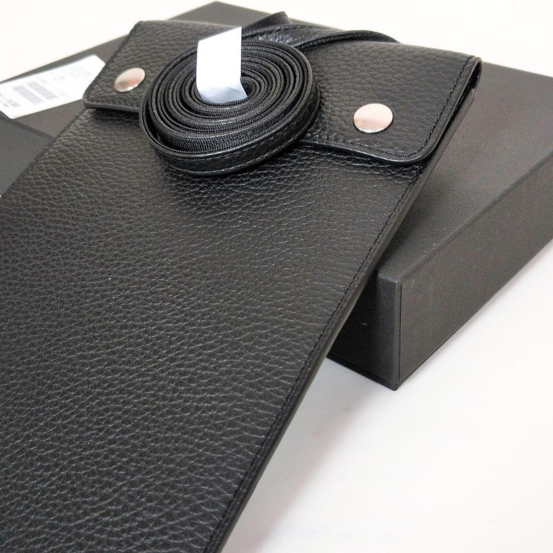 BEAMS Snap Button Leather Shoulder Bag Black Unused Authentic Japan